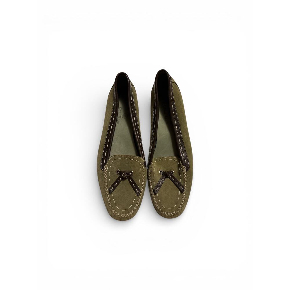 Cole Haan Olive Green Suede Driving Loafers Womens US 8